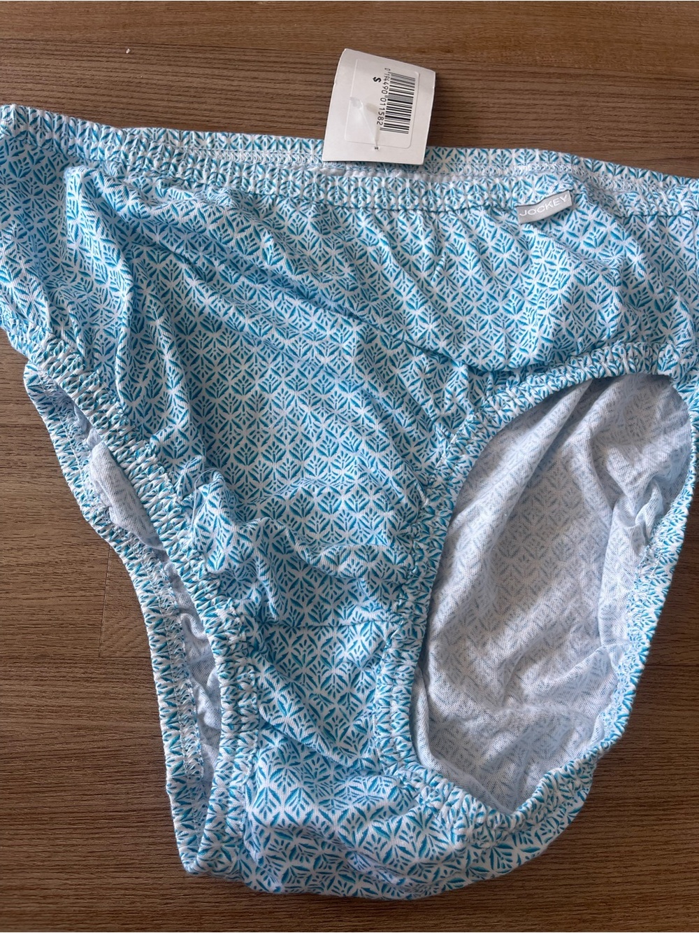 NWT Jockey Light Blue Geometric Bikini Briefs cotton size 8